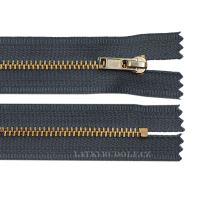 Zips mosadzný 4mm nedeliteľný 12cm 312L-tmavě šedá