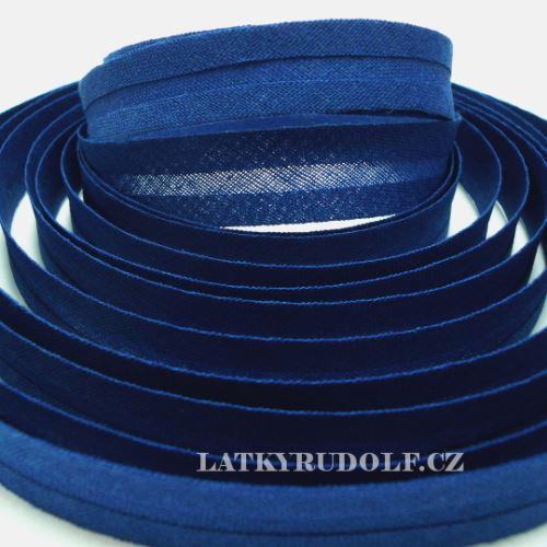 Šikmý proužek bavlněný 14mm námořnická modrá