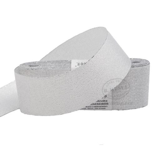 Stuha s metaloplastem Torsade, šíře 40mm, 038000-stříbrná