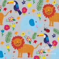 Cotton jersey fabric lion digi 149388