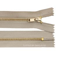 Zips mosadzný 4mm nedeliteľný 14cm 307L- svetlo bézová