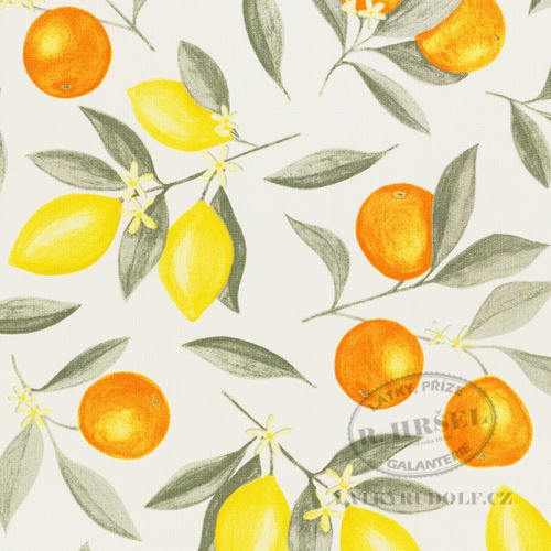 Dekorační látka Pomeranče a citróny 211169