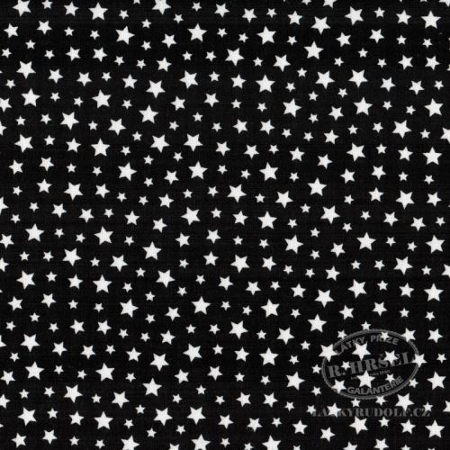 Látka Hvězdičky mini bílé na černé 103703