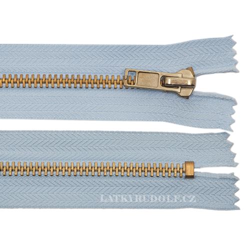 Brass zipper 6mm close end 20cm 183L-light blue
