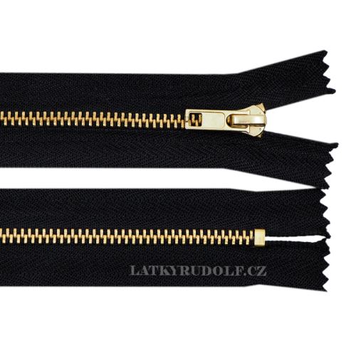 Zamek mosiądz 4mm nerozdzielczy 20cm 332L-czarna
