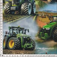 Bavlněná Látka traktor traktory 103863-metr (1)