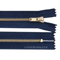 Zips mosadzný 4mm nedeliteľný 10cm 330L-tmavo modrá