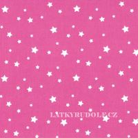 Tkanina bawełniana Gwiazdki Zetoile na malinowym (rose) 102543