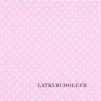100% Cotton fabric Dots 4mm white on pink 102202