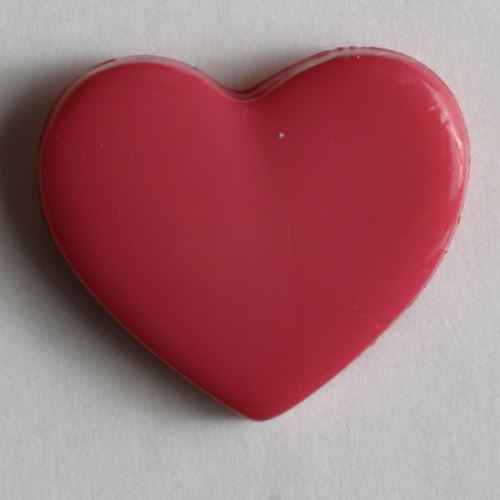 Knoflík Dill srdce růžové 13mm 170346