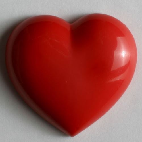 Knoflík Dill srdce červené 11mm 190256