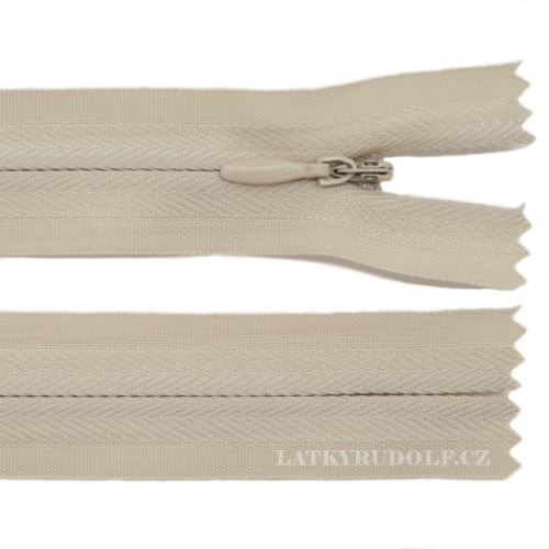 Zip skrytý 3mm nedělitelný 307-sv.béžový