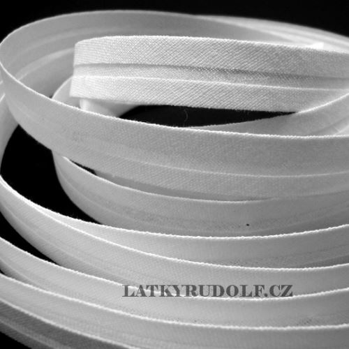 Šikmý proužek bavlněný 14mm bílý