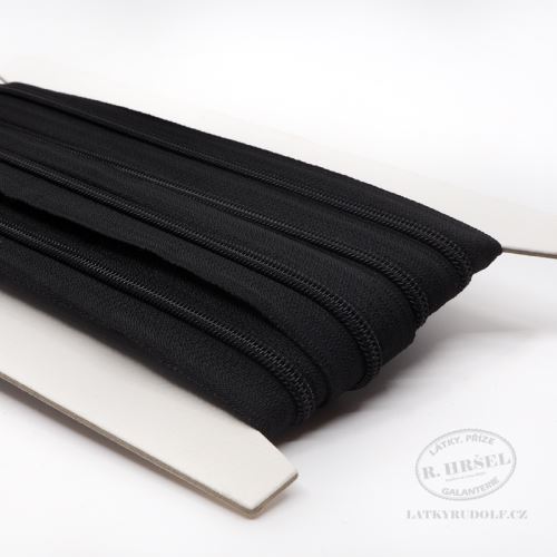 Zip spirálový v metráži 3mm 332-černý, zesílený
