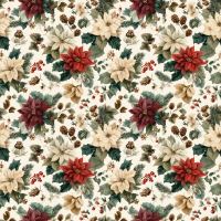 Christmas Rose Cotton Poplin Fabric 103869