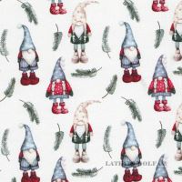 Christmas Gnomes Cotton Poplin Fabric 103870