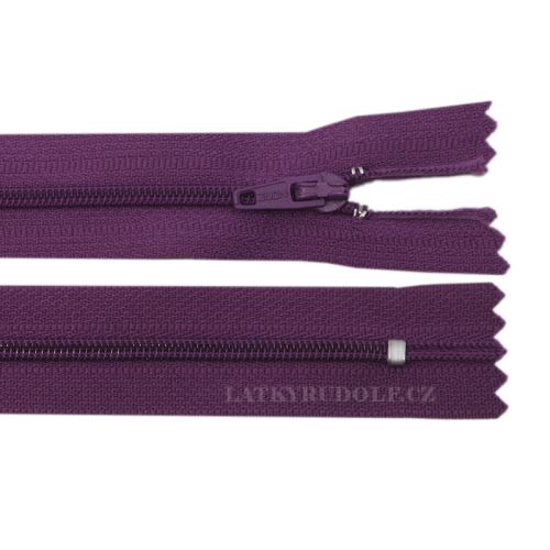 Zip spirálový 3mm nedělitelný 18cm 175L-tmavě  fialová