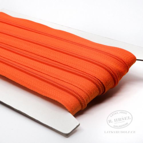 Zip spirálový v metráži 3mm 158-oranžový