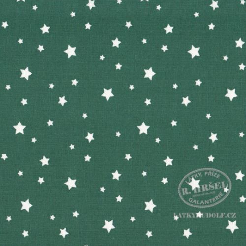 Látka Hvězdičky Zetoile na tymiánově zelené 103127