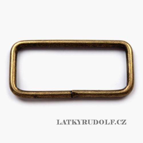 Průvlek kovový 40x18mm staromosaz