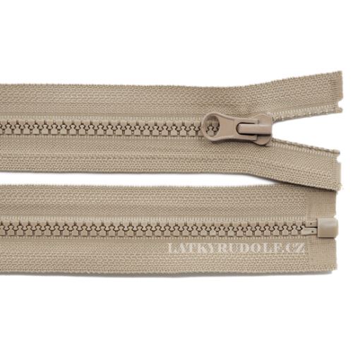 Zip kostěný 5mm dělitelný 40cm 292-tm.béžová