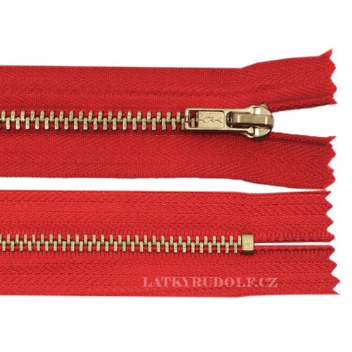 Brass zipper 4mm close end 16cm 1372K-red