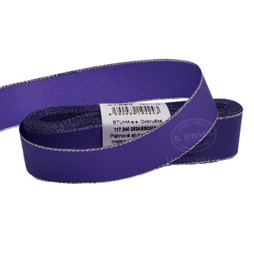 Stuha taftová s rexorem šíře 25mm 30512-fialová+stříbro
