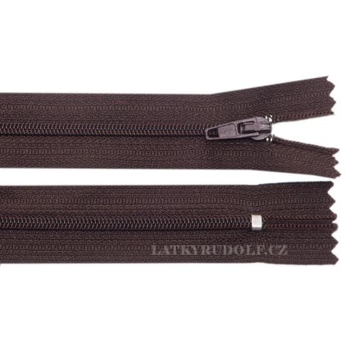 Zip spirálový 3mm nedělitelný 35cm 294K-tmavě hnědá