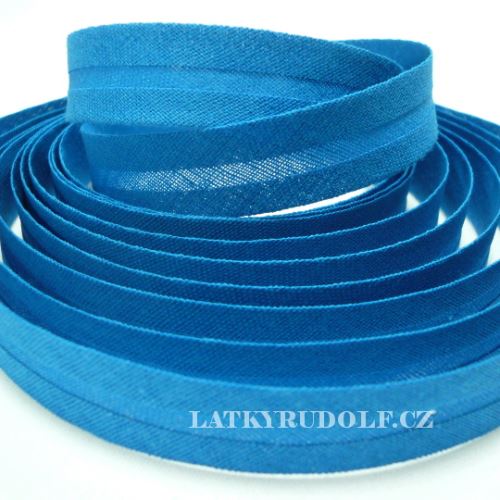 Šikmý proužek bavlněný 14mm středně modrý 500243