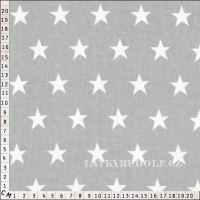 Látka Hvězdy 2cm bílé na šedé 102186 metr (1)