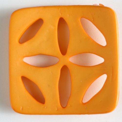 Knoflík Dill 60mm čtverec oranžový 440077