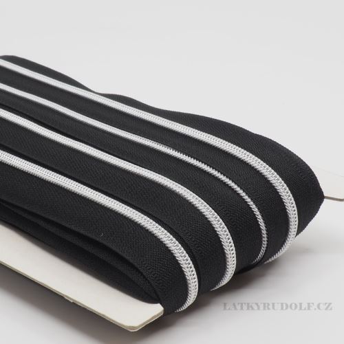 Zip spirálový 3mm v metráži stříbrná+černá