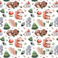100% Cotton fabric forest animals autumn 103604