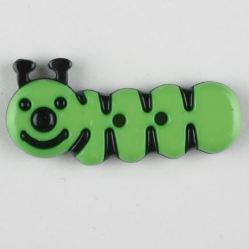 Knoflík Dill 30mm housenka zelená 341119