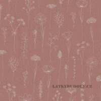 Fabric Meadow Flowers on Old Pink 202170