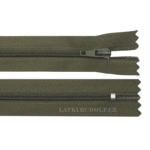 Zip spirálový 3mm nedělitelný 60cm 288K-tmavá khaki