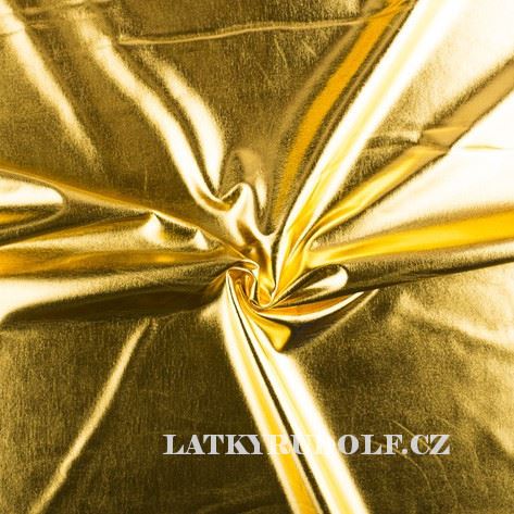 Látka Úplet zlatý lesklý (foil) 177004