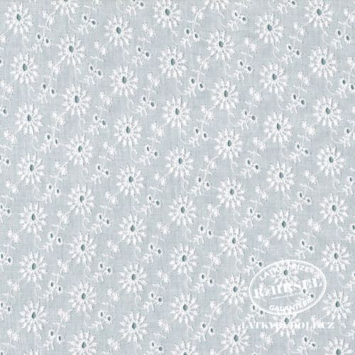 Látka Výšivka embroidery kvítka 103657 popelín