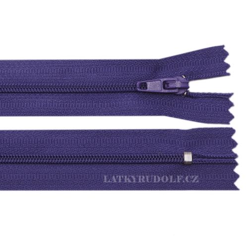 Zip spirálový 3mm nedělitelný 12cm 186K-fialová