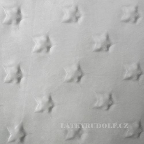 Látka Minky hvězdy 25mm šedé 152573