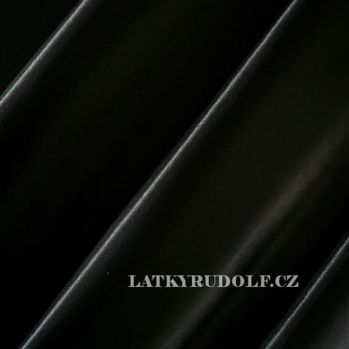 Látka Satén polyesterový elastický černý 160201