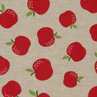 Látka Červená jablka na pevné režné 202192