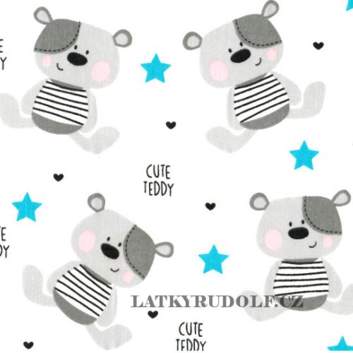 Látka Cute teddy šedá 102180
