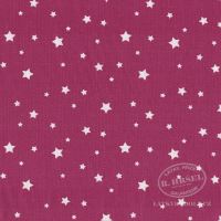 100% Cotton fabric Stars Zetoile on wine ground (framboise) 103569