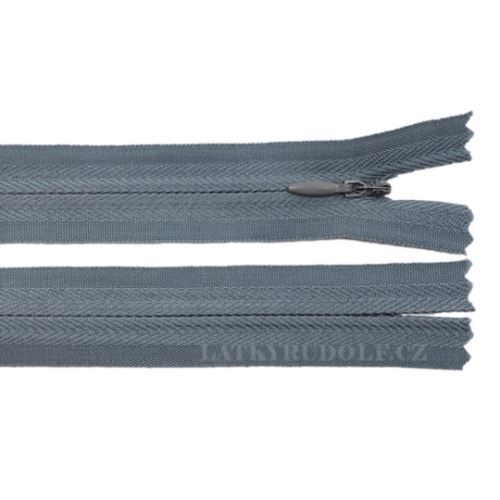 Zip skrytý 3mm nedělitelný 22cm 316-modrošedý