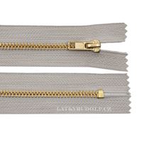 Zips mosadzný 4mm nedeliteľný 16cm 310L-svetlo šedá