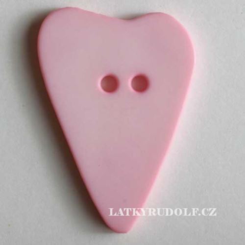 Knoflík Dill 28mm srdce růžové 289068