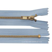 Zips mosadzný 4mm nedeliteľný 16cm 183L-svetlo modrá