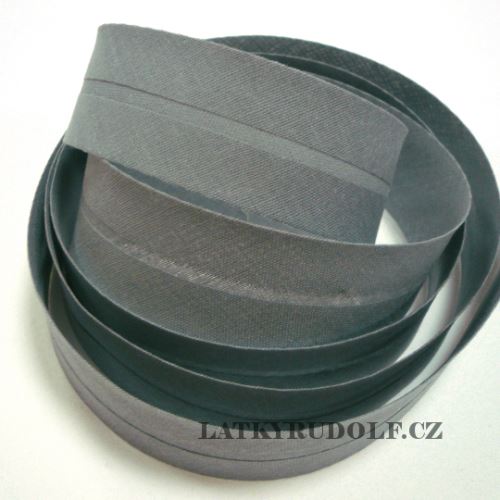 Šikmý proužek bavlněný 30mm šedý
