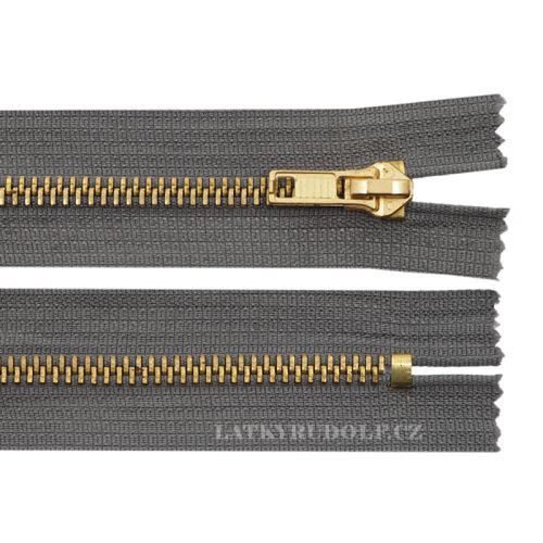 Zamek mosiądz 6mm nerozdzielczy 14cm  317L-szarobeżowa